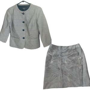 Talbots Black and White Striped Skirt Set